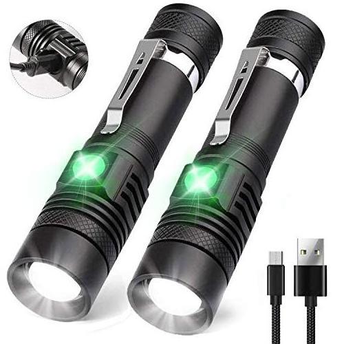 USB Rechargeable Tactical Flashlight 18650 Battery, Super Bright Flashlight 1000 Lumens 4 Modes for Indoor Outdoor