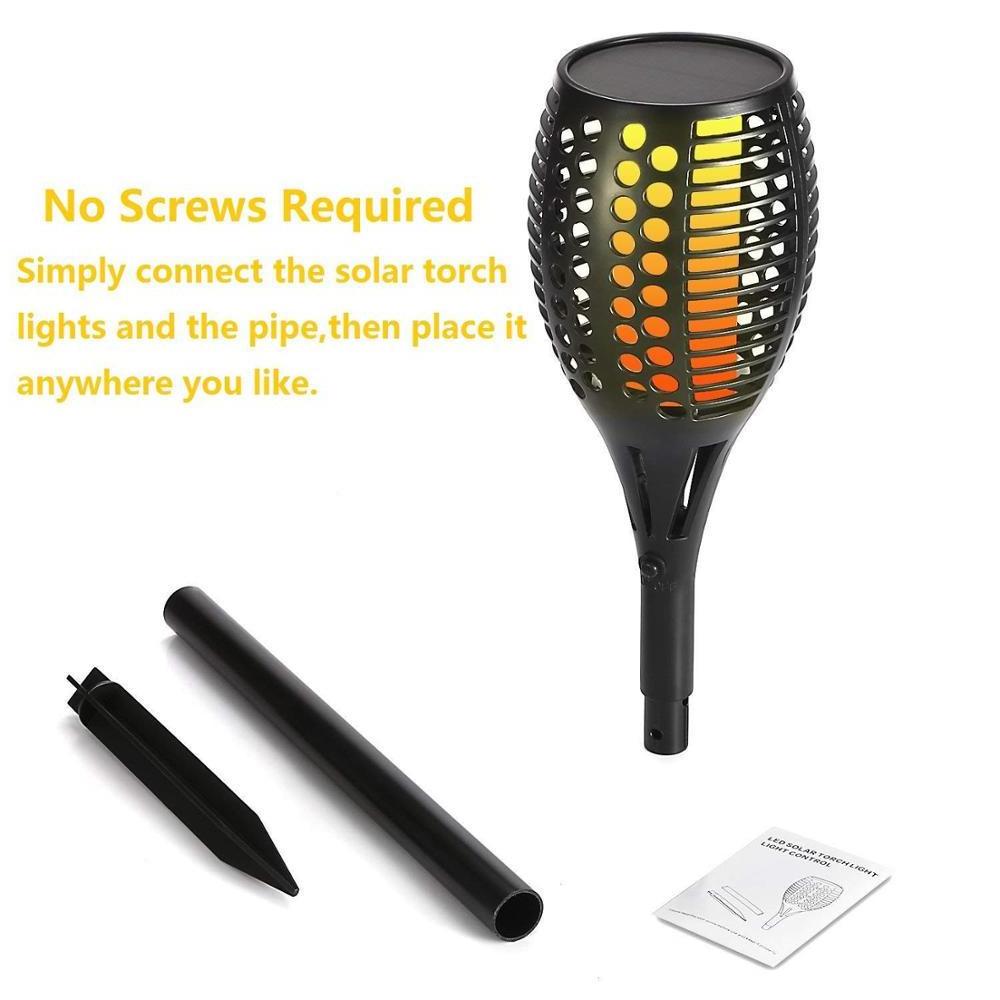 Solar Light,Path Torches Dancing Flame Lighting 96 LED Flickering Torches Outdoor Waterproof Garden Decorations