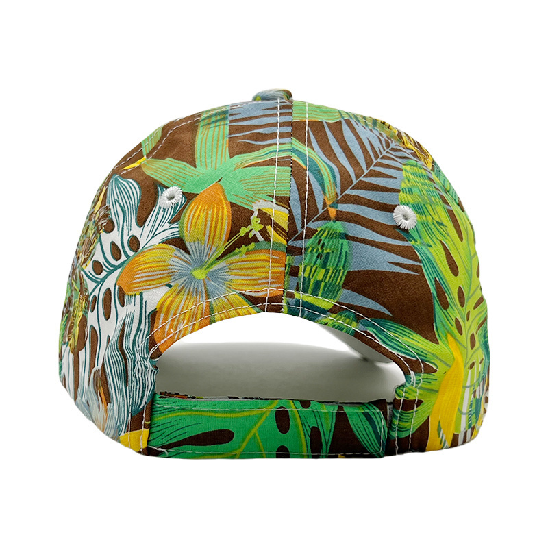 Custom Full Printed 6 Panel Golf Hat With Rope All Over Print Baseball Cap