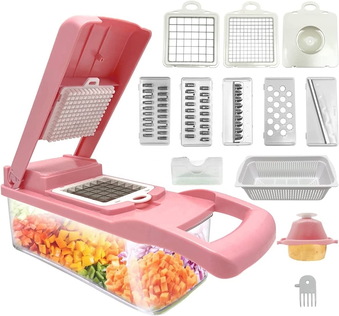 hot selling Multifunction 14 In 1 manual mandoline slicer mini chopper vegetables cutter vegetable