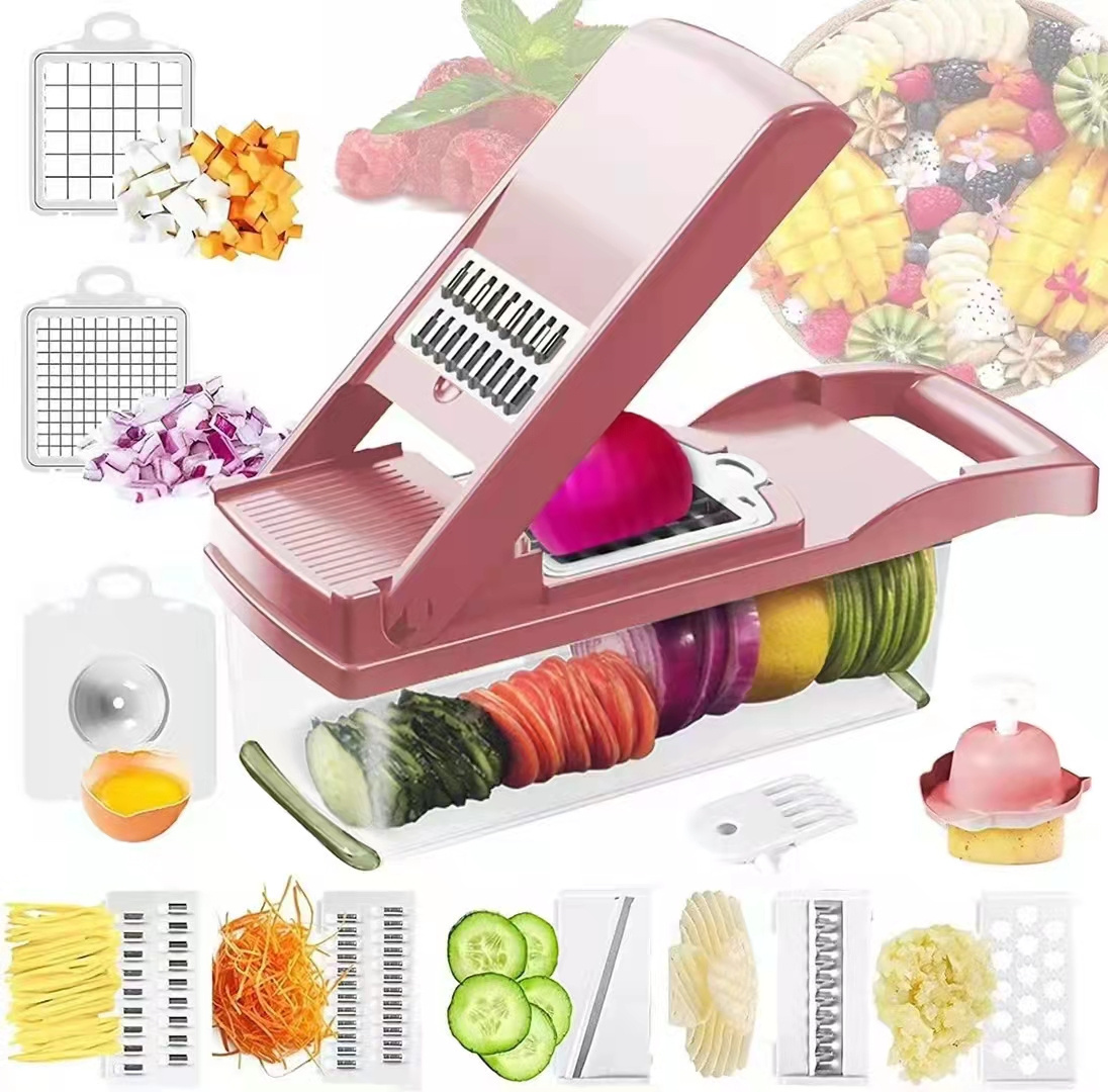 hot selling Multifunction 14 In 1 manual mandoline slicer mini chopper vegetables cutter vegetable