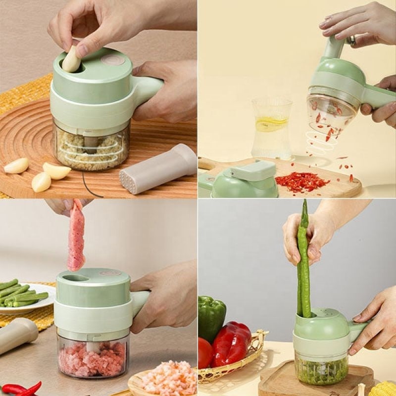 portable 4 in 1 Mandoline Slicer Of Electric Vegetable Chopper handheld electric vegetable cutter set Food Processor