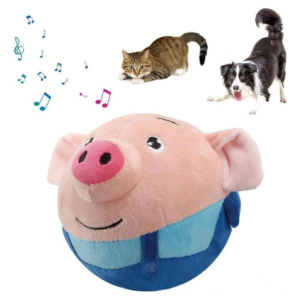 Explosive sound plush jumping ball pet toy cat dog interactive play remote control with recording plush toy