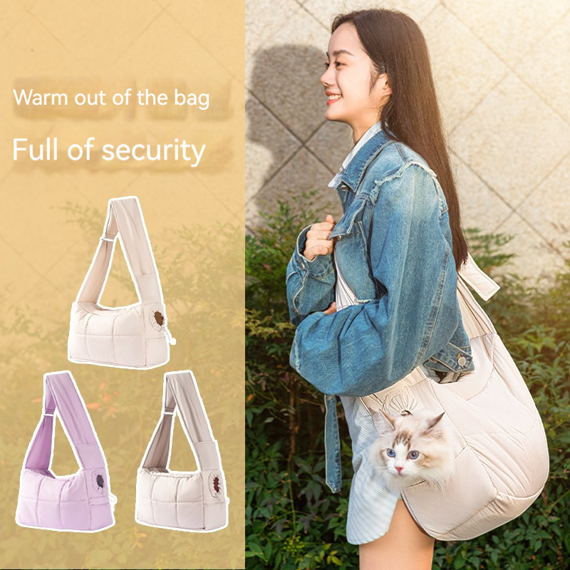 Winter small and medium-sized dog warm outdoor portable adjustable shoulder bag pet travel bag