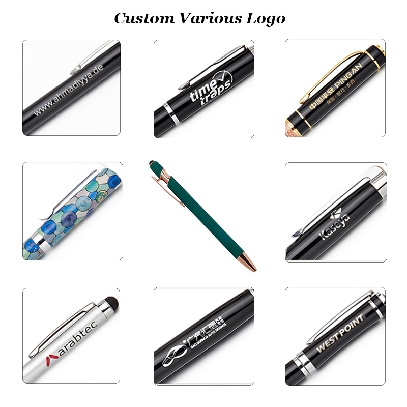 Promotional Gifts Novelty Metal Stylus Touch customized Ball Point Pen Stylus Touch custom logo Metal pens for Hotel