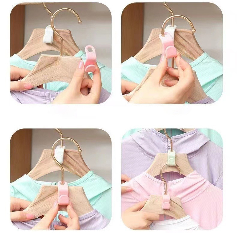 DS2391 Hanger Hooks Clips for Plastic Hangers Space Saving for Closet Organizer Clothes Hanger Connector Hooks