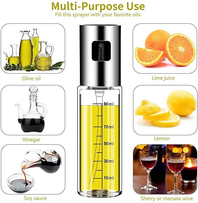 G9 100ml Glass Olive Oil Sprayer Mister Kitchen Cooking BBQ Oil Sprayer Stainless Steel Olive Pump Spray Bottle Oil Dispenser