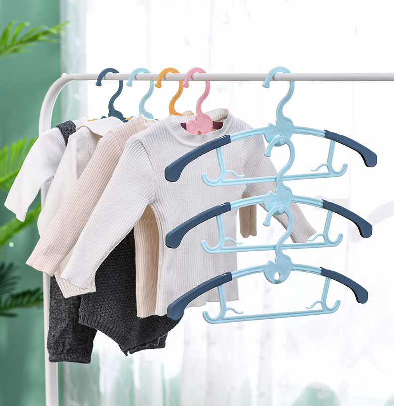 DS964 Extendable Laundry Infant Pant Hanger Non-Slip Kids Drying Racks Retractable Children's Cloth Hangers Plastic Baby Hangers