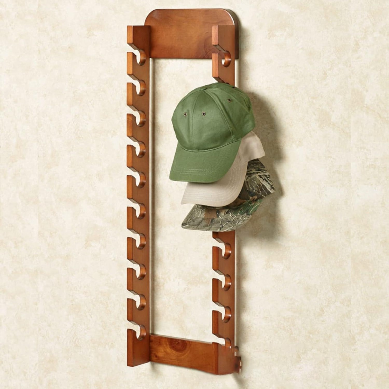 DS3019 Class Racks for Hats Organizer Class Wooden Ball Cap Display Wall Rack Hat Holder Caps Display Rack for Closet