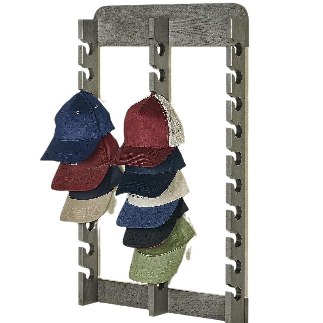 DS3019 Class Racks for Hats Organizer Class Wooden Ball Cap Display Wall Rack Hat Holder Caps Display Rack for Closet