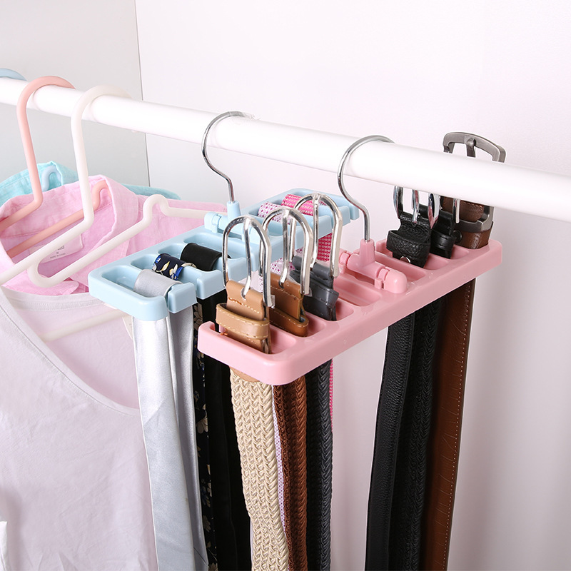 BBA286 Closet Storage Multifunctional 8-hole Creative Belt Storage Rack ABS Necktie Silk Scarf Belt Organizer