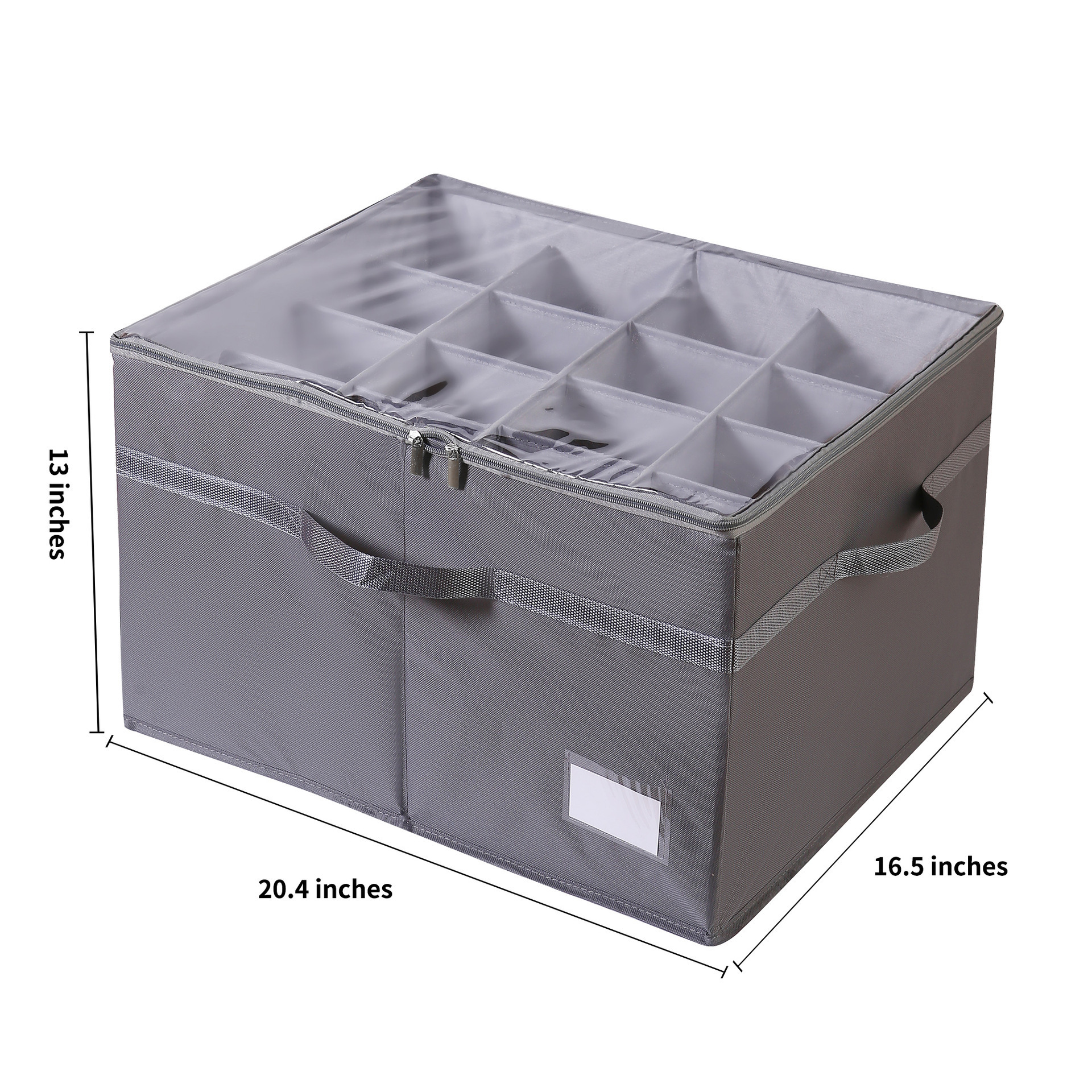 DS3581 Shoe Storage Containers Bins Foldable Shoe Box with Adjustable Dividers and Clear Cover Fabric Shoe Organizer for Closet