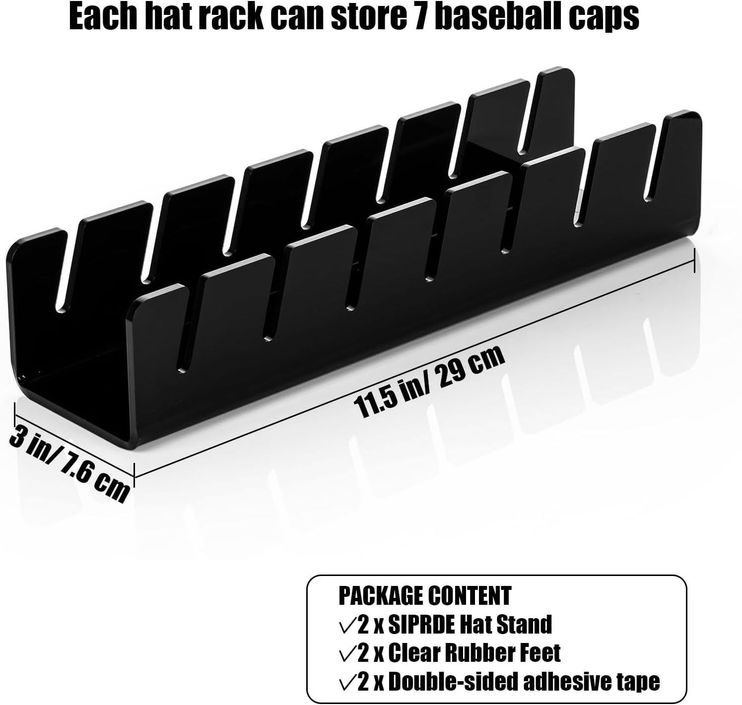 DS3010 Hat Stand for Baseball Caps Organizer Hat Display Rack for Bedroom Closet Acrylic Hat Organizer for Baseball Caps