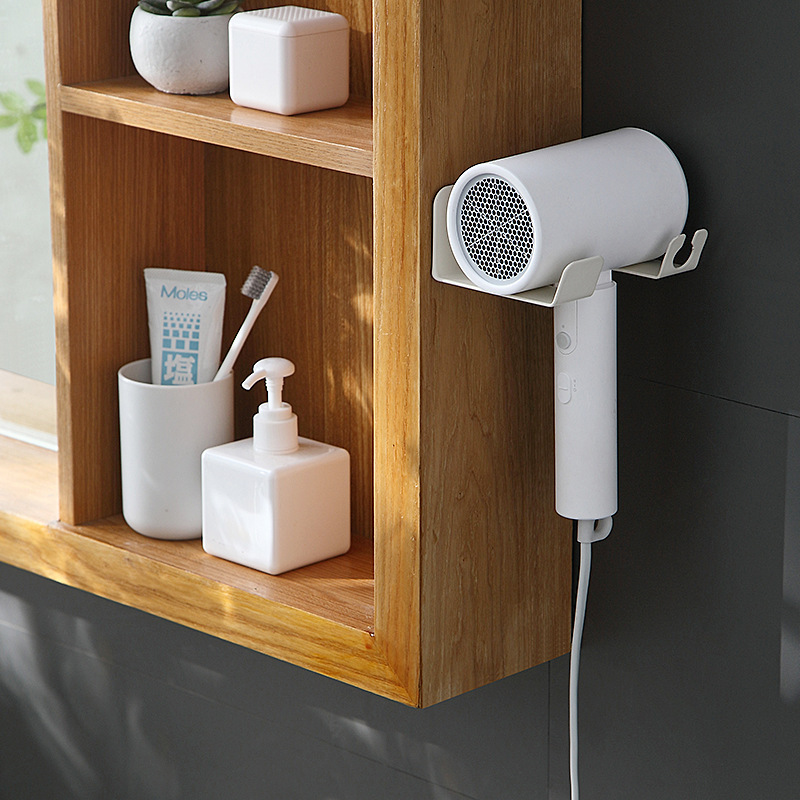 DLL486 Hair Dryer Storage Holder Wall Mounted Punchless Self-adhesive Hairdryer Household Washroom Dressing Room Rack