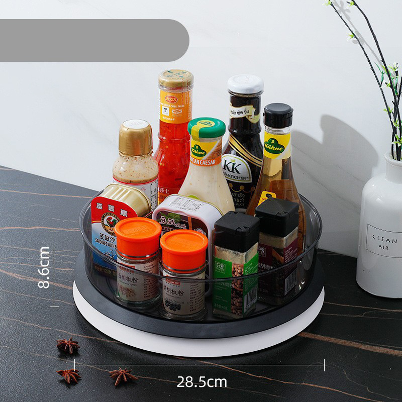 TXL335 Kitchen Cabinet Rotating Spice Rack Spice Jar Seasoning Bottle Organizer Single Double Tier Plastic Cabinet Organizer