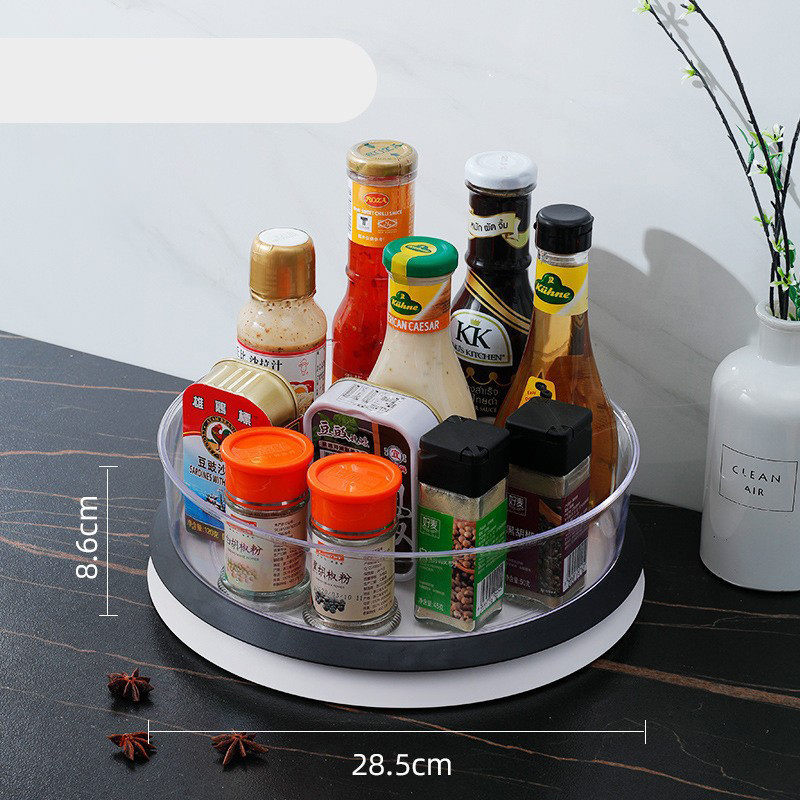 TXL335 Kitchen Cabinet Rotating Spice Rack Spice Jar Seasoning Bottle Organizer Single Double Tier Plastic Cabinet Organizer