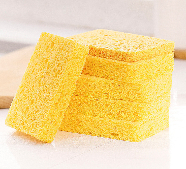 DS1615 Biodegradable Kitchen Dish Washing Cleaning Sponge Cloth Scouring Pad Rag Wipe Cellulose Wood Pulp Sponge Scouring Pad