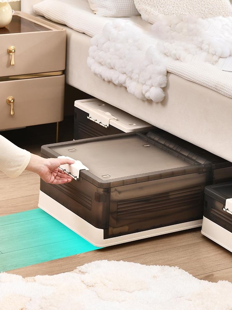 DS3577 Under Bed Storage Bins Drawer for Clothes Folding Plastic Storage Box with Lid Under Bed Storage Containers with Wheels