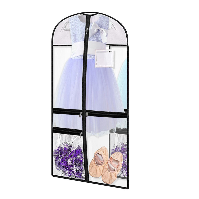 DS2739 Clear PVC Hanging Suits Dress Cover Wardrobe Clothes Bag for Dance Garment Bags for Kids Waterproof Hanging Garment Bag