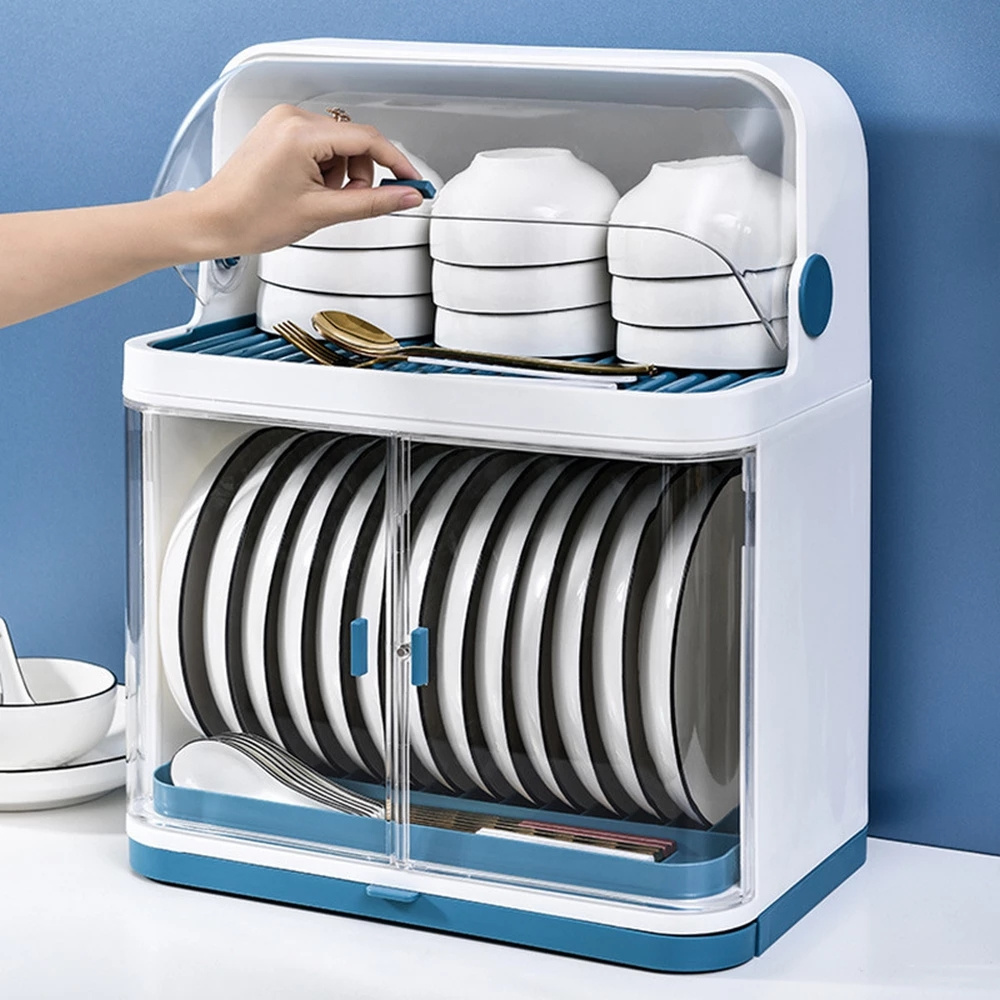 DS1191 Kitchen Cutlery Storage Box Draining Bowl Dish Shelf Double Single Layer Drain Rack Dishes Tableware Dinnerware Organizer