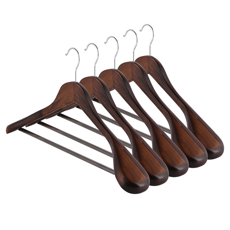 CXT465 Suit Coat Hanger with 360-Degree Rotatable Hook Customized Wood Hangers for Suits Pants Jackets Non Slip Wooden Hangers