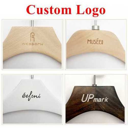 DS1406 Adult No Slip Solid Wooden Hanger Suit Coat Clothes Hangers Custom Laundry Clothes Wood Hangers with Logo