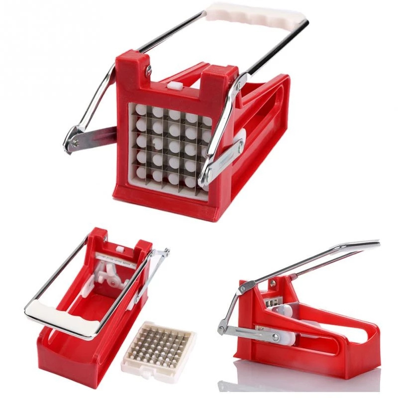 AA444 Home French Tools Potato Chip Chopper French Fry Cutter Veg Slicer Stainless Steel Manual Potato Cutter Potato Slicer