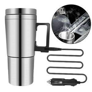 DS1294 12V/24V 12/24V Wlectric Kettle Coffee Tea Boiling Heated Mug Water Heater Stainless Electric Heating Cup Car Heating Cup