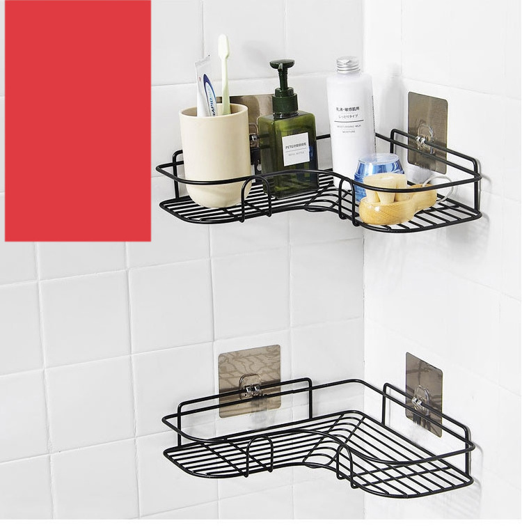 QL08 Bathroom Kitchen Shelf Free Perforation Corner Toilet Iron Art Storage Rack Triangle Shelf Metal Storage Rack