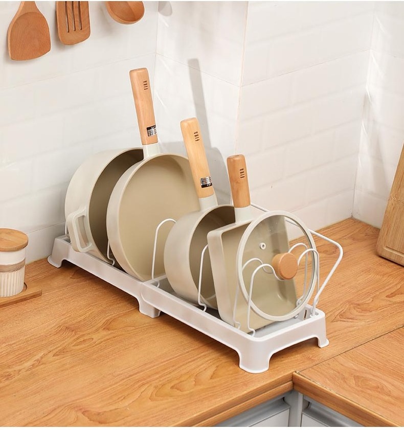 DS3534 Dish Rack Plate Organizer for Cabinet Dish Drainer Tray for Cutlery Caddy Extendable Dish Drying Rack for Kitchen Counter