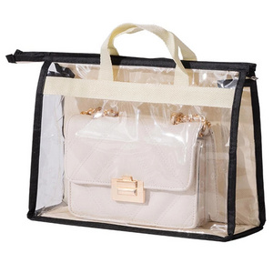 DS1252 Pvc Handbag Dust Bags Clear Purse Storage Organizer for Closet Hanging Zipper Storage Bag for Handbag Storage Case