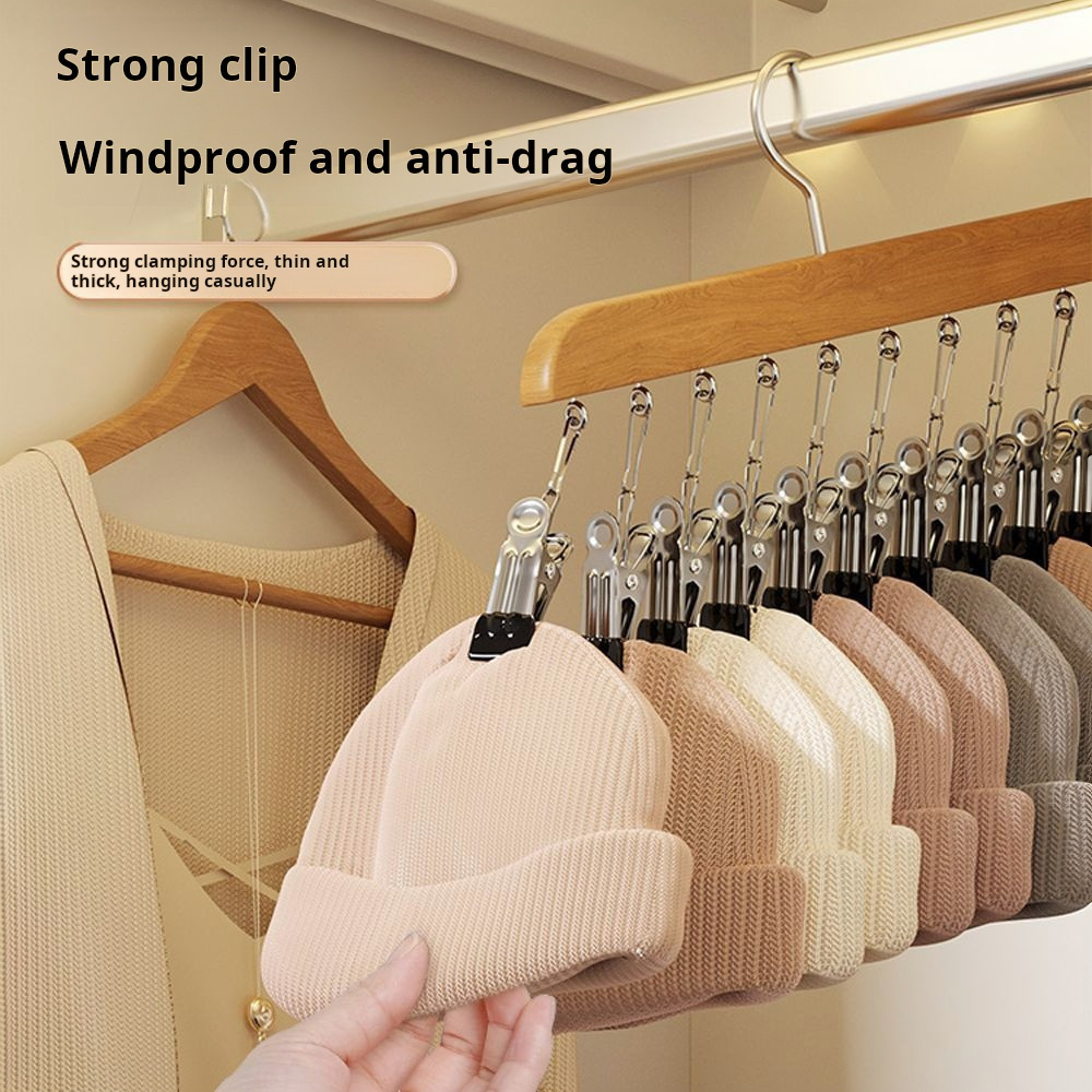 DS3038 Baseball Hat Holder with Clip Hat Hanger for Closet Organizer for Coat Sock Wooden Hat Organizer Racks for Baseball Caps