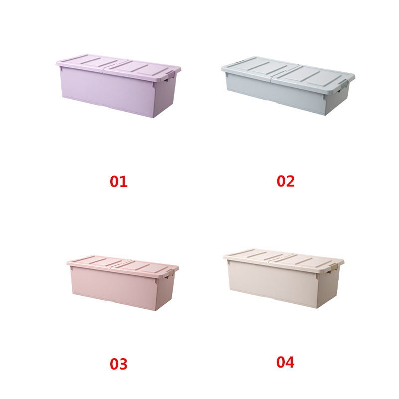 DLL229 Hot Selling Under Bed Storage Container With Lid Clothes Quilt Plastic Organizer Bed Bottom Storage box