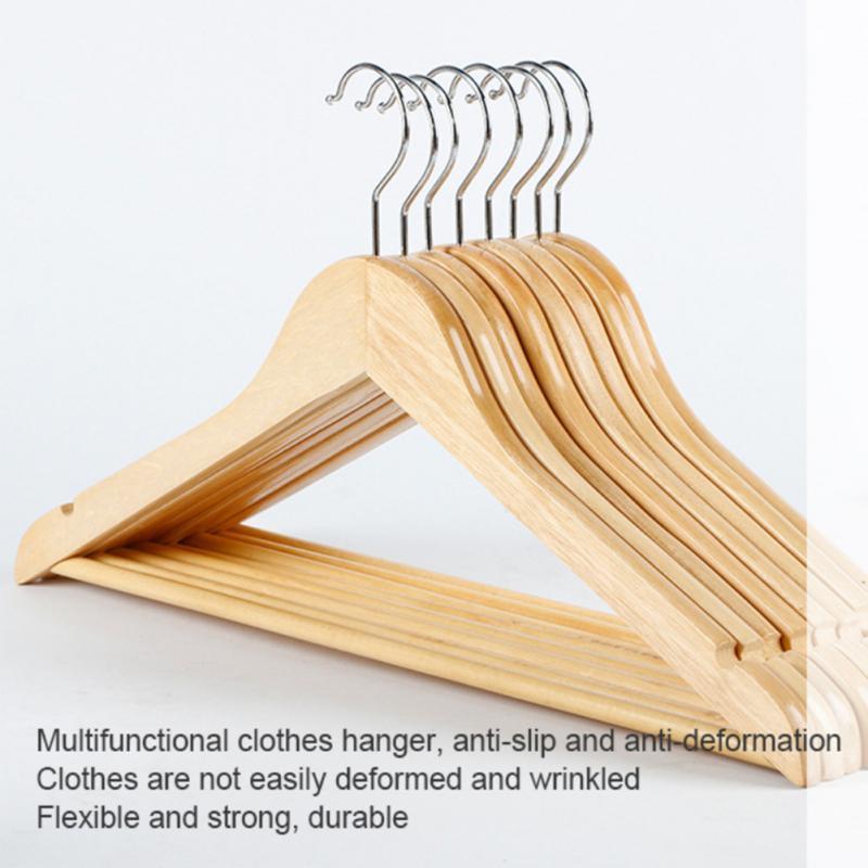 DS1406 Adult No Slip Solid Wooden Hanger Suit Coat Clothes Hangers Custom Laundry Clothes Wood Hangers with Logo