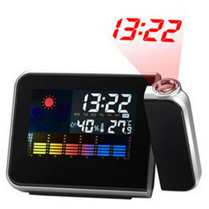 P608 Time Watch Projector Multi Function Digital Alarm Clocks Color Screen Desktop Display Weather Calendar clock