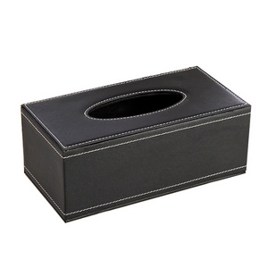 DS2938 Home Office Car Tissue Box Cover Decorative Container Napkin Facial Tissues Dispenser PU Leather Tissue Box Holder