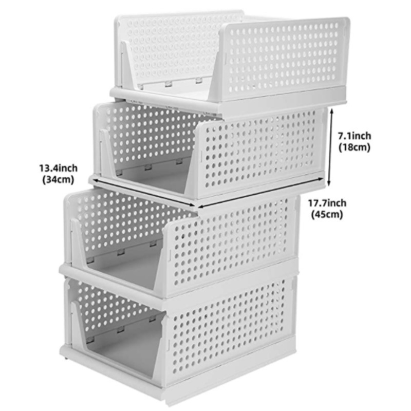 DS3575 Wardrobe Closet Storage Drawers Plastic Drawer Basket Stackable Storage Bins Folding Closet Organizers Storage Box