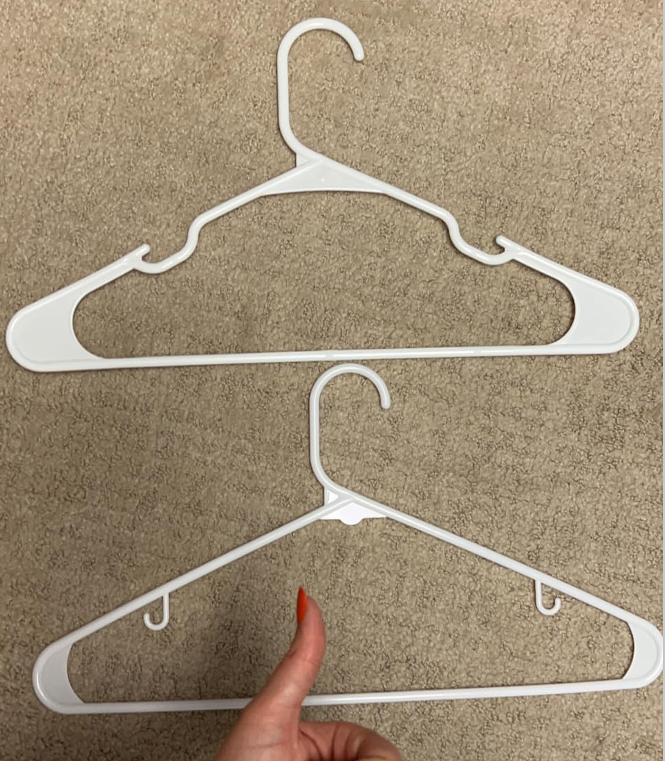 DS1592 Children Kids Plastic Hangers for Coats Pants Dress White Space Saving Coat Hanger 42cm Adult Plastic Clothes Hanger