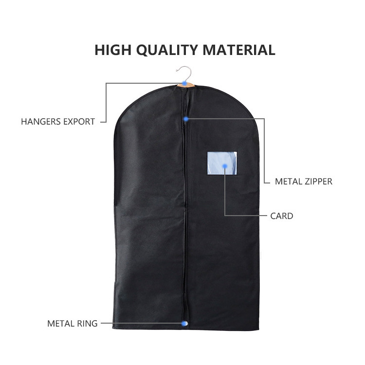 DS2802 Dress Bag Coats Suit Cover for Closet Storage and Travel with Clear Window Non-woven Garment Bags for Hanging Clothes