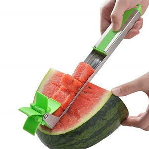 Fruit Watermelon Melon Refreshing Juice Cubes Stainless Steel Plastic Knife Slicer Chopper Tools Windmill Watermelon Cutter