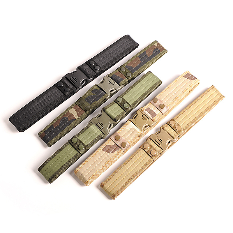 Customized Color  Tactical Weaving Belt With Plastic Buckle Quick Release Tactical Buckle