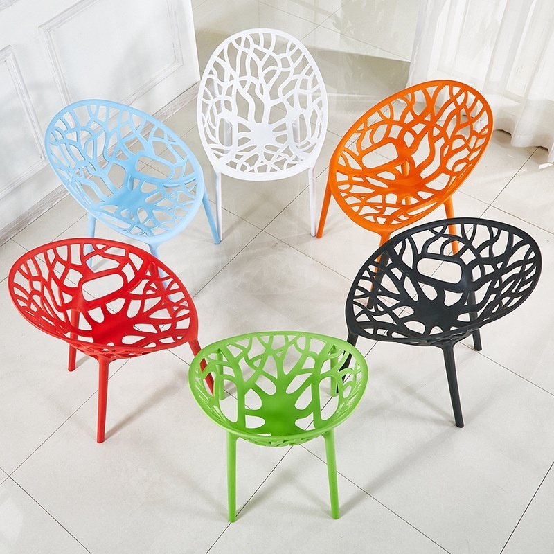 outdoor stacking chair new design pp plastic dining chair nordic simple back dining chair