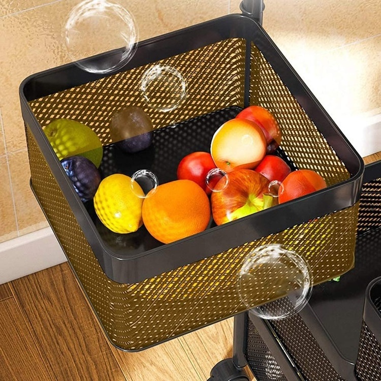 vegetable storage rack rotating rotating kitchen trolley movable multi-layer kitchen storage rack