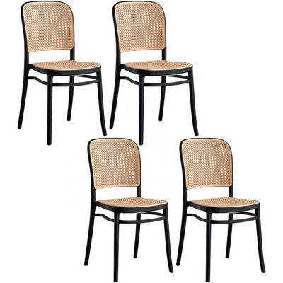 cane design chair furniture modern rattan chair outdoor restaurant cafe bistro dining room plastic chair