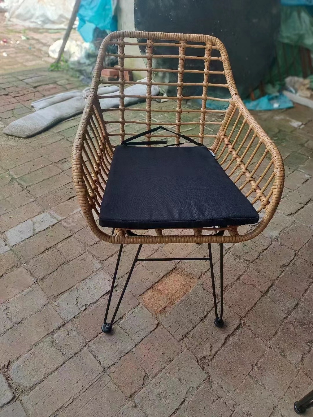 outdoor rattan chair metal legs black rattan dining chair ratan garden chair