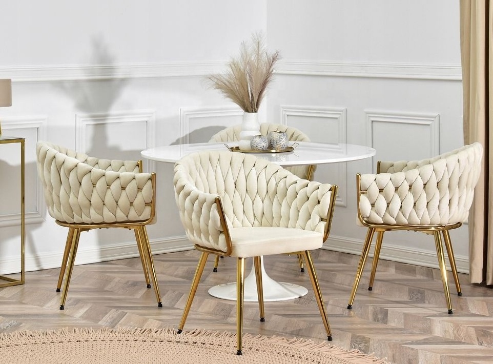 woven leather chairs beige velvet dining chair gold legs modern comfort fabric velvet dining room chair