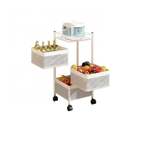 vegetable storage rack rotating rotating kitchen trolley movable multi-layer kitchen storage rack