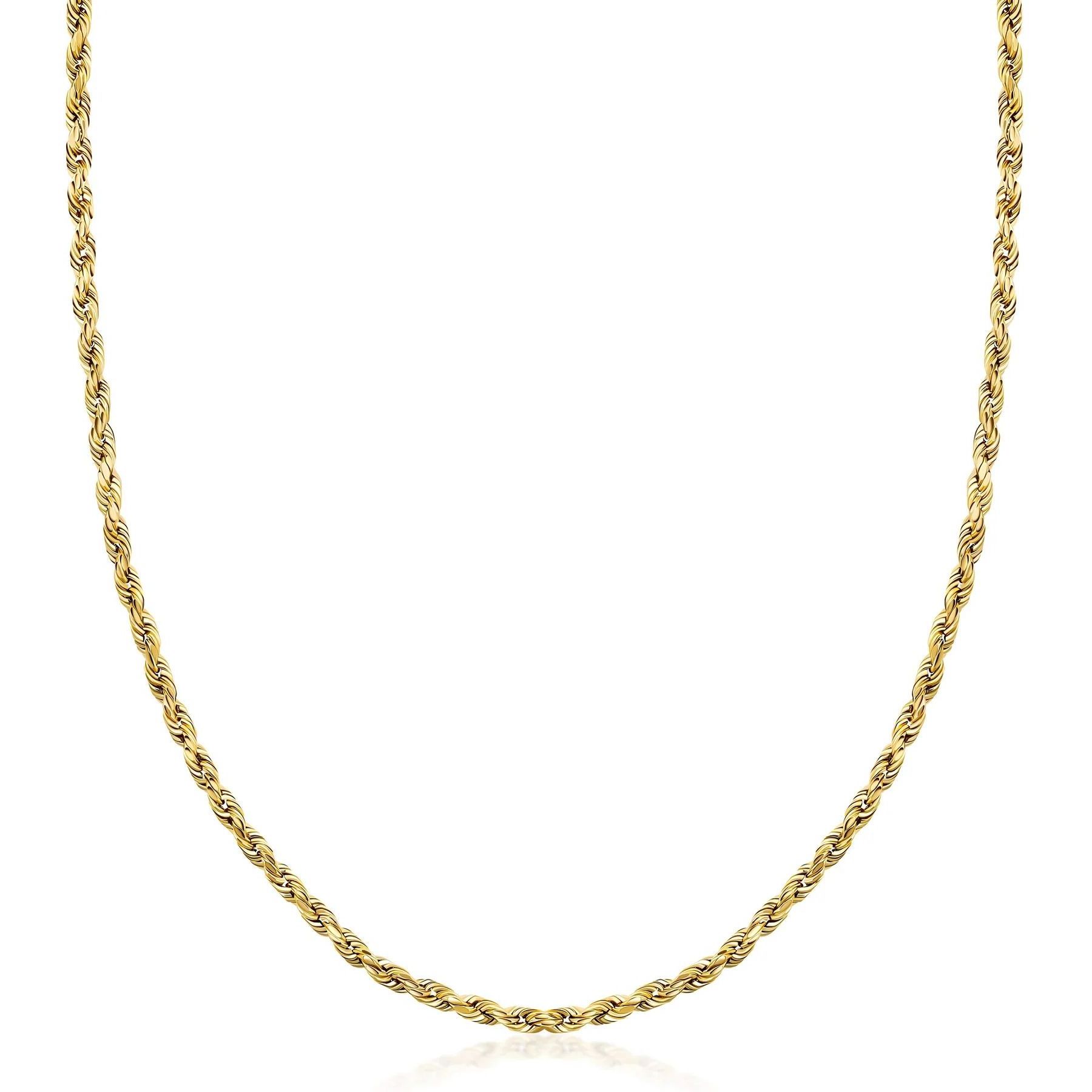 22 Inches 55CM Adjustable 18k Solid Yellow Gold Rope Chains Necklace Fine Jewelry Au750 Genuine Gold Chains Necklace