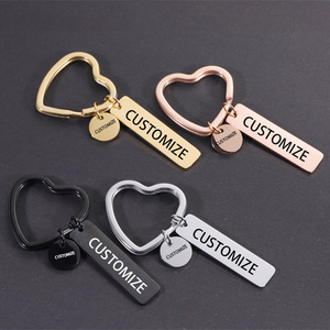 Wholesale Stainless Steel Custom Fashion Key chain Gifts Engraved Inspirational Text Metal Key Chains Couples Other Key Chains