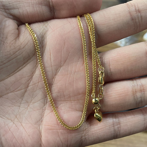 20 inch Chains Adjustable 18K Solid Gold Chains Necklace 5.2G AU750 Yellow Gold Chains Dubai Jewelry